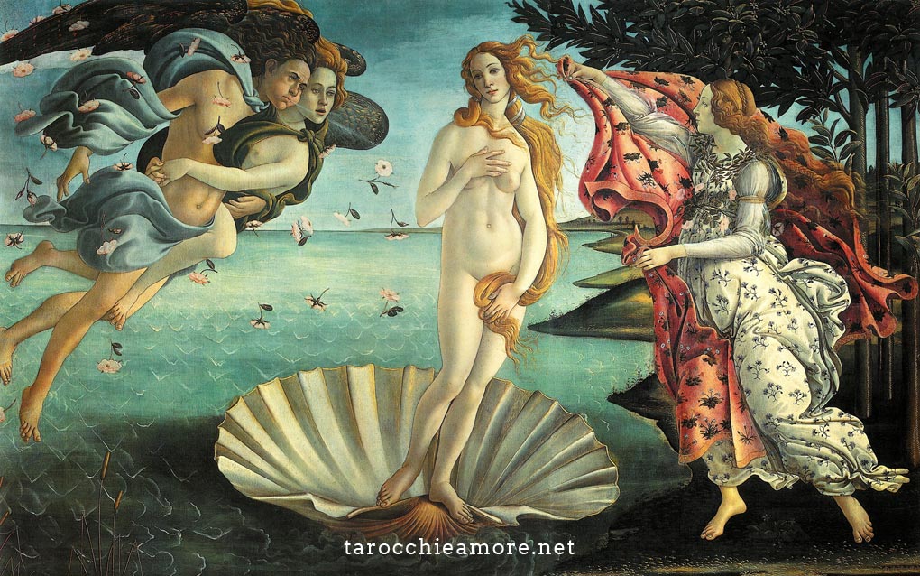 Nascita di Venere, Sandro Botticelli, 1482 d.C., Galleria degli Uffizi di Firenze.